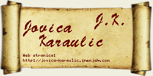 Jovica Karaulić vizit kartica